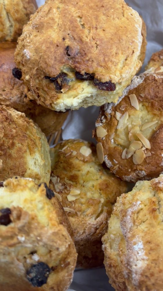 A tray of freshly baked scones